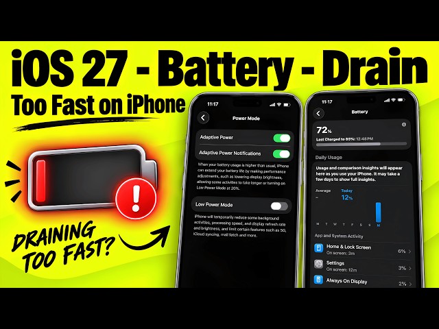 iOS 27.0.1 - iPhone Battery Drain Too Fast (FIXED)