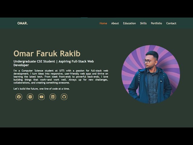 🚀 My Personal Portfolio Website | HTML, CSS, PHP, MySQL | Full-Stack Project Demo