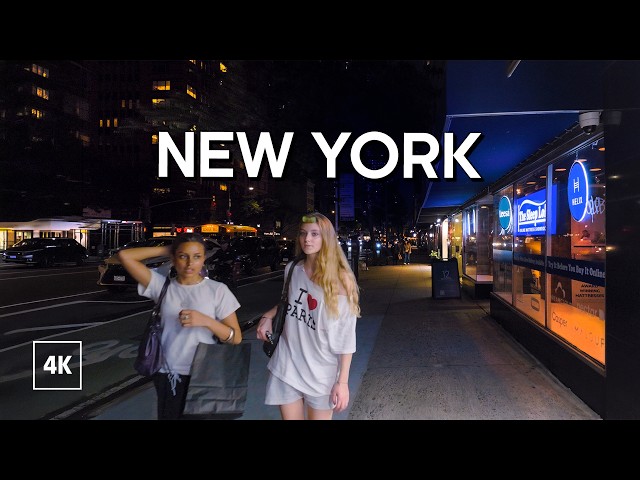 Walking in New York at Night / Explore Midtown Manhattan / NYC Walking Tour 4K