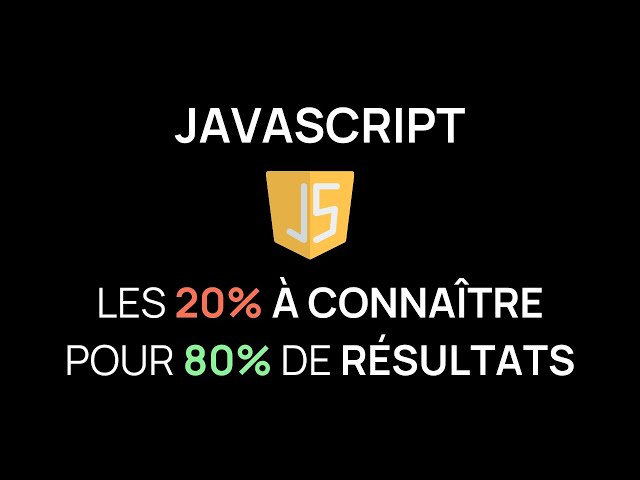 Apprendre les 20% du Javascript qui vont te faire avoir 80% de résultats (2024)
