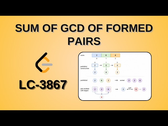 Sum of GCD of Formed Pairs | Leetcode 3867 | Java | Hindi