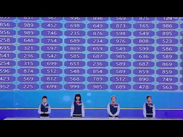 Impossible Challenge: Teenagers mentally calculate 100 3-digit numbers in seconds