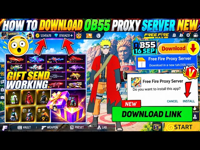 HOW TO DOWNLOAD PROXY SERVER IN FREE FIRE, HOW TO USE PROXY SERVER IN FREE FIRE, VIP PROXY SERVER