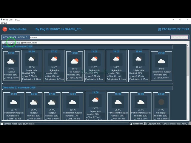 Recuperer les données météos d'une Zone via API weather