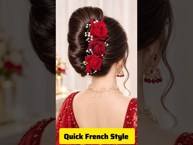 Quick Stylish Wedding Bun Hairstyle #hairstyle #bun #wedding #ytshots #youtubeshorts #shorts