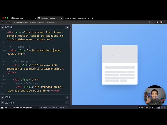 Tailwind CSS Loading Card: Skeleton Loader