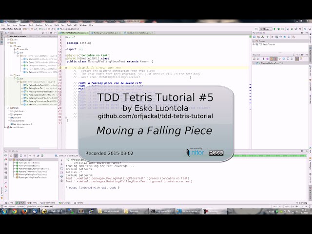TDD Tetris in Java #5: Moving a Falling Piece