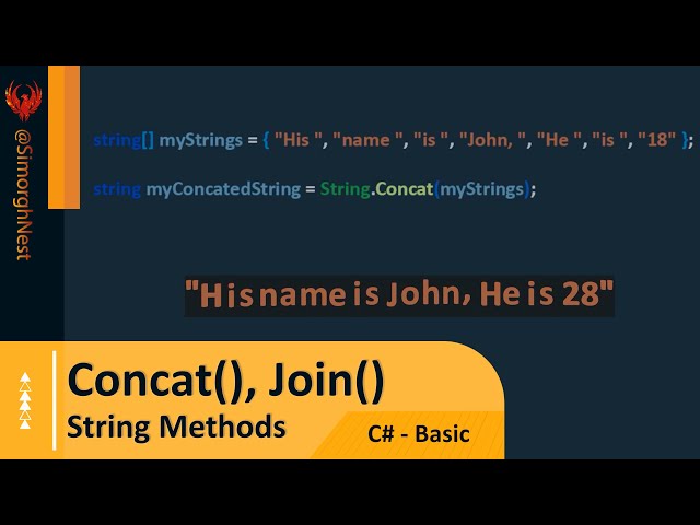 C# Tutorial - Basic - 045 - String Methods - Concat(),Join()
