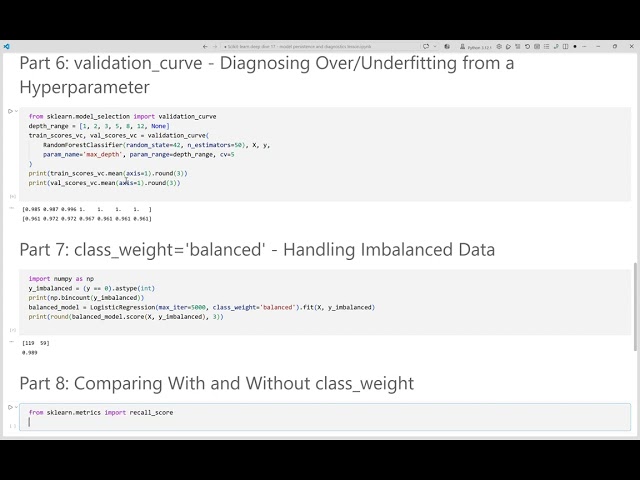Scikit-learn Tutorial #17: Model Persistence & Diagnostics