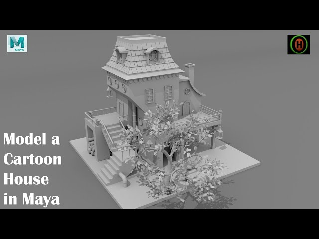 Autodesk Maya | How to Model a Cartoon House | Exterior Modeling | M#9