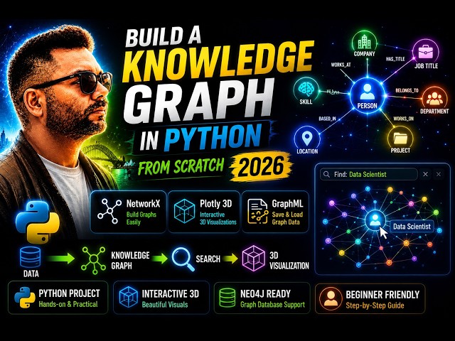 Build a Knowledge Graph using Python | NetworkX + 3D Visualization + Search (Google Colab FREE)