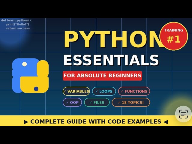 Python Essentials Tutorial for Beginners | Variables, Loops, Functions & More