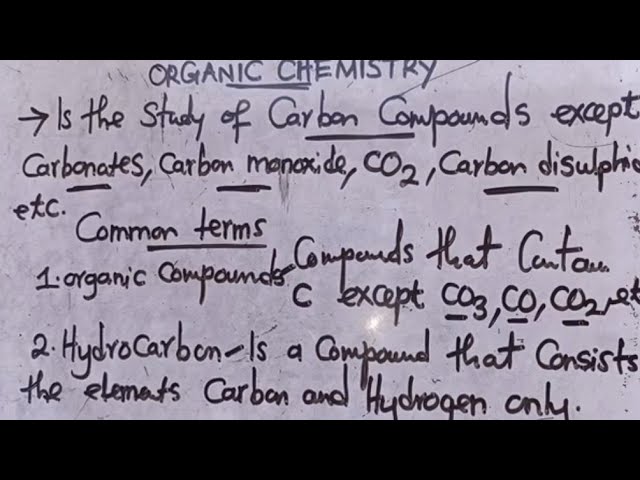 Organic Chemistry : Lesson 1 - O'Levels ECZ/GCE Exams