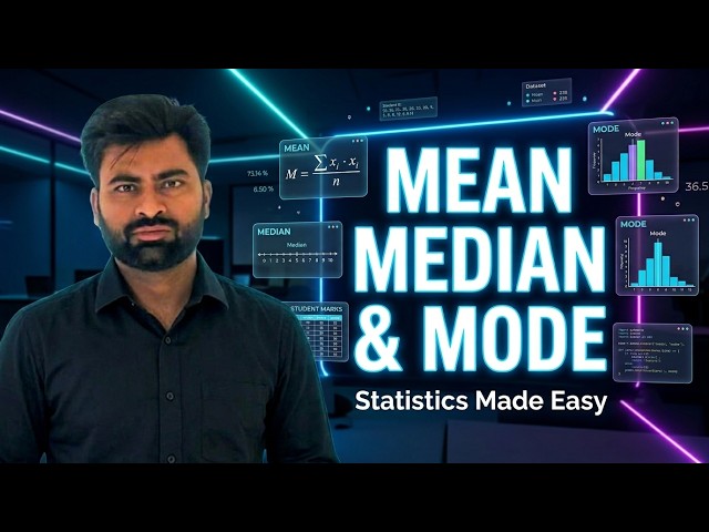 Statistics for Data Science | Mean, Median & Mode Explained in Python | Data Science Lecture 24
