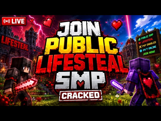 MINECRAFT CRACKED LIFESTEAL 24/7 SMP LIVE 💞⚔️