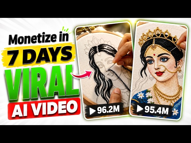 Create Viral Embroidery Videos using AI for Free ( Full Tutorial )