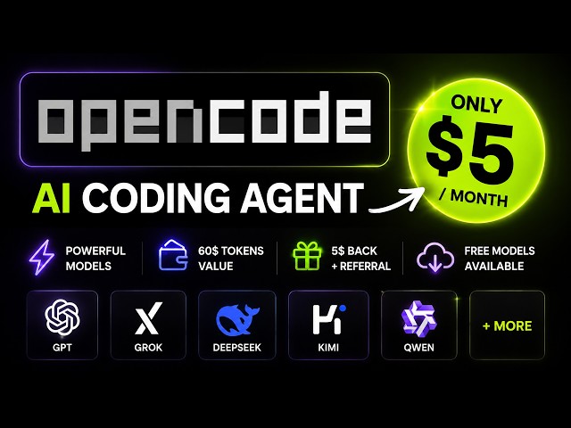 Best Cheap AI Coding Agent? OpenCode Go Full Tutorial + $5 Plan