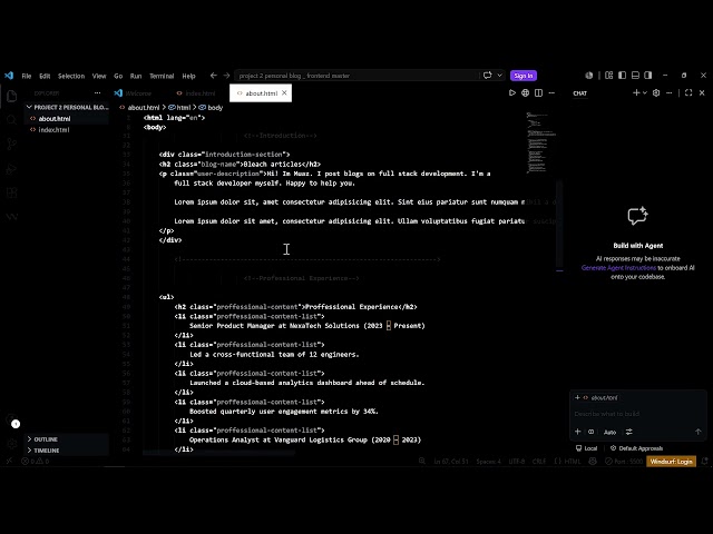 I Built a Personal Blog Website Using Only HTML | Frontend Masters Project