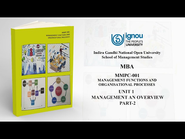 MMPC - 001 (Unit - 1) Part-2 Management Functions and Organization Processes Audiobook