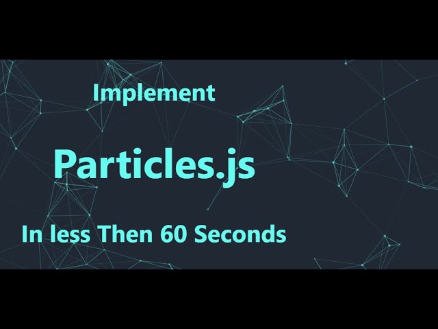 Implement Particle JS In React App in Less Then 60 Seconds