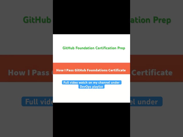 How to pass GitHub Foundation Certification #github #cloudengineer #devops #sre #githublearning
