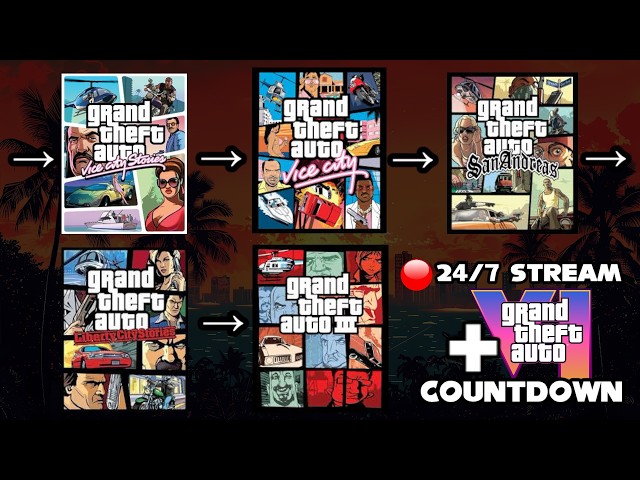 Classic 3D Era GTA 24/7 Stream - Full GTA Playthroughs in Timeline Order + GTA6 Countdown