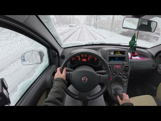 Fiat Panda 2010 in the snow - POV Test Drive