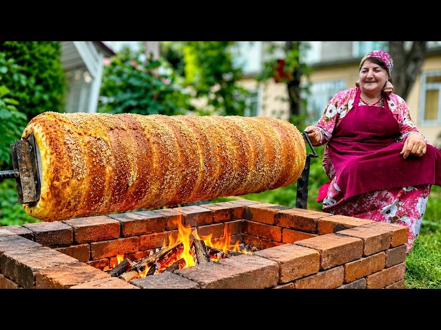 Grandma's Fire-Baked Giant Chimney Cake: Cinnamon & Walnut Trdelnik