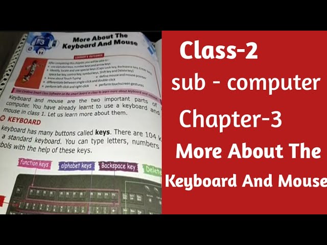 Class -2 Computer Chapter-3 More About The Keyboard And Mouse