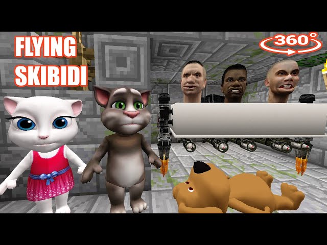 FLYING Skibidi Toilet BATH Chasing Us in Minecraft 360°!