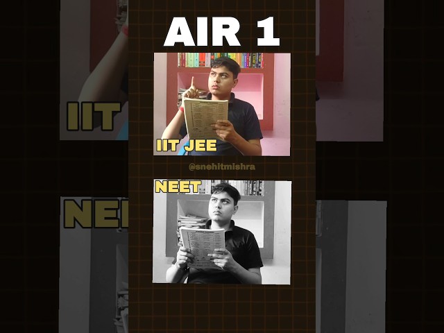 All India Rank 1 | NEET vs JEE | #jee #neet