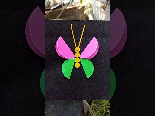 butterfly paper craft | easy butterfly making 🦋✂️🎨🖌️ कागज़ की आसान तितली बनाना #shorts #shortsfeed