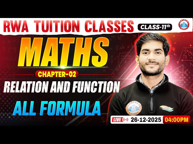 Class 11 Maths Chapter 2 Relations and Functions | 11th Maths Imp Questions | Relation and Function