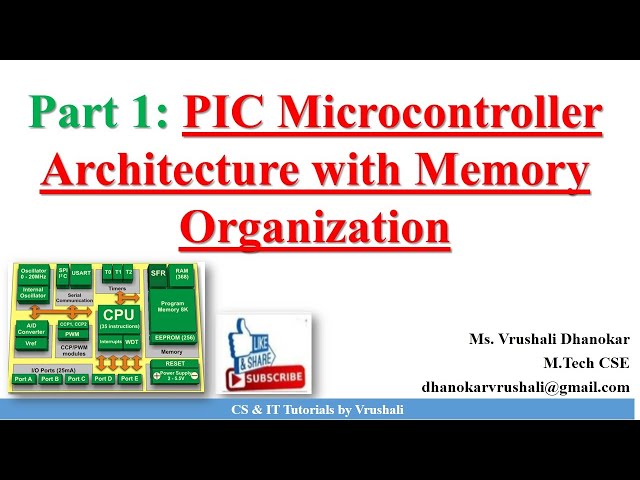 PA 1.3 Part 1: PIC Microcontroller Architecture with Memory Organization  @csittutorialsbyvrushali