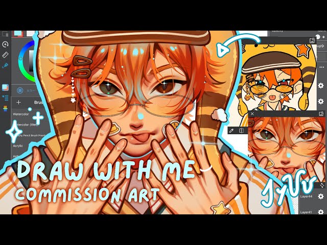 ·˚draw with me | Commission Art - DRAWING A MAN? | Real Time Drawing
