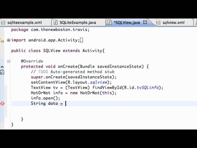 Android Developing Applications Tutorial   119   Setting up method to Read SQLite