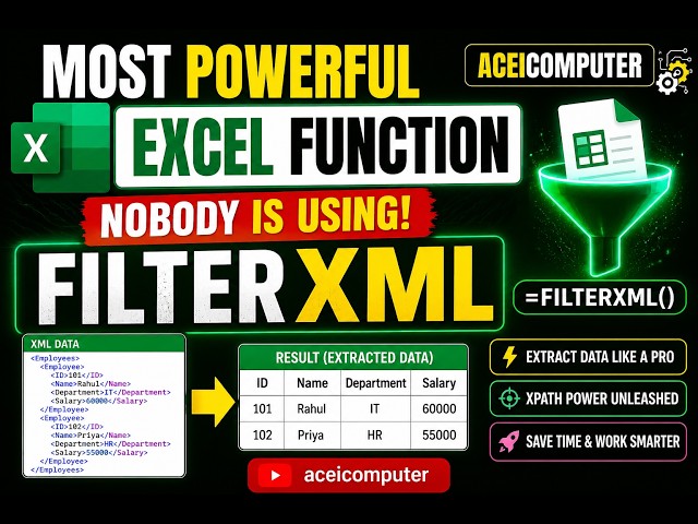 #aceicomputer FILTERXML in Advanced Excel (Step-by-Step Guide)  Advanced Excel