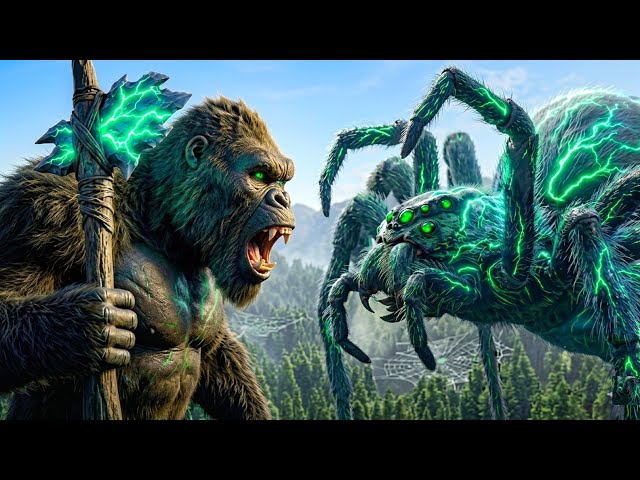 Giant Gorilla vs Mutant Spider 🦍🕷️ | Epic Jungle Monster Fight (Cinematic Battle)