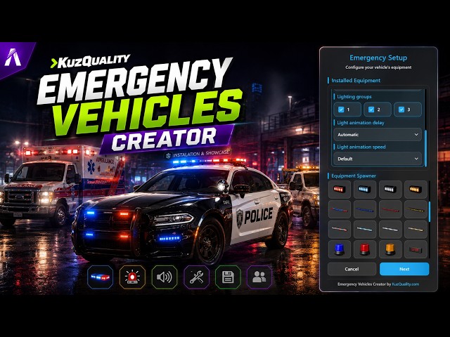 KuzQuality - Emergency Vehicles Creator | FiveM Script | Installation & Showcase