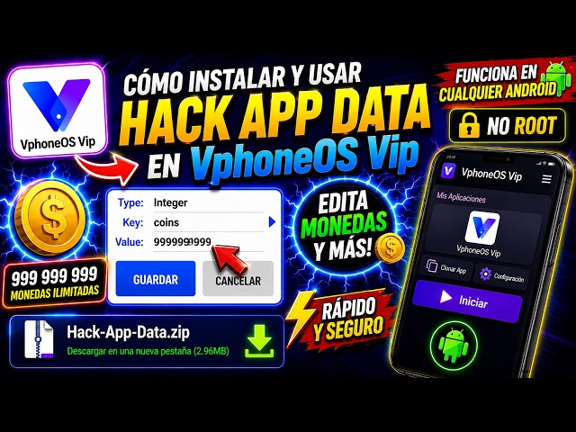 Como Instalar y Usar Hack App Data en Vphoneos Vip || Sin Root en Cualquier Android || Guía Completa