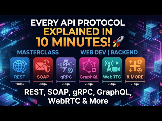 Every API Protocol Explained in 10 Minutes! 🚀 | REST, SOAP, gRPC, GraphQL, WebRTC & More