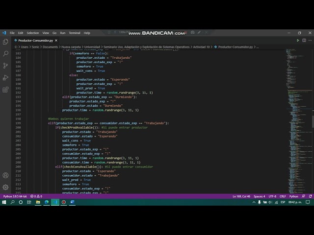 Explicación código: problema productor-consumidor
