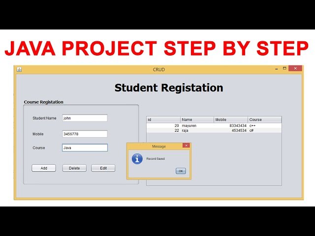 Java Projects | Java Swing CRUD Application Tutorial for Beginners