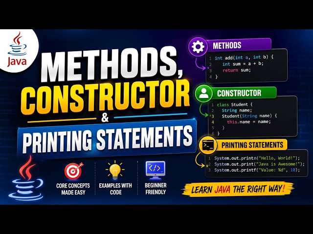 Methods, Constructor & PrintingStatements -- JAVA