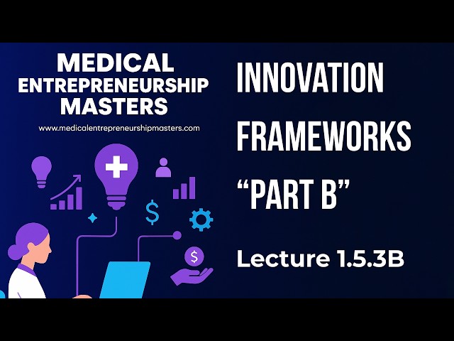 Lecture 1.5.3B | Innovation Frameworks (Part B) | Masters in Medical Entrepreneurship