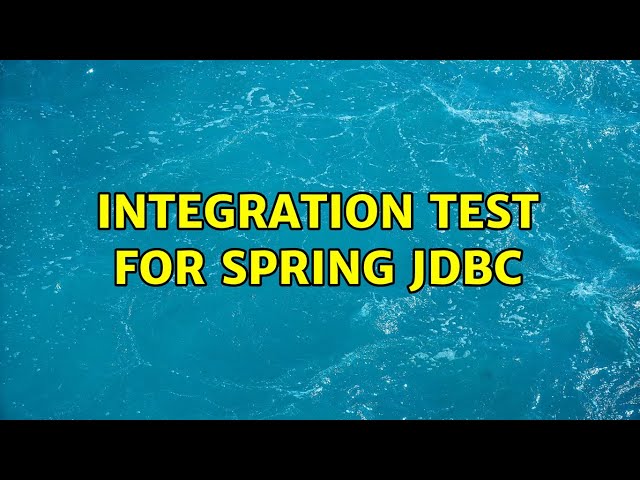 Integration test for spring jdbc