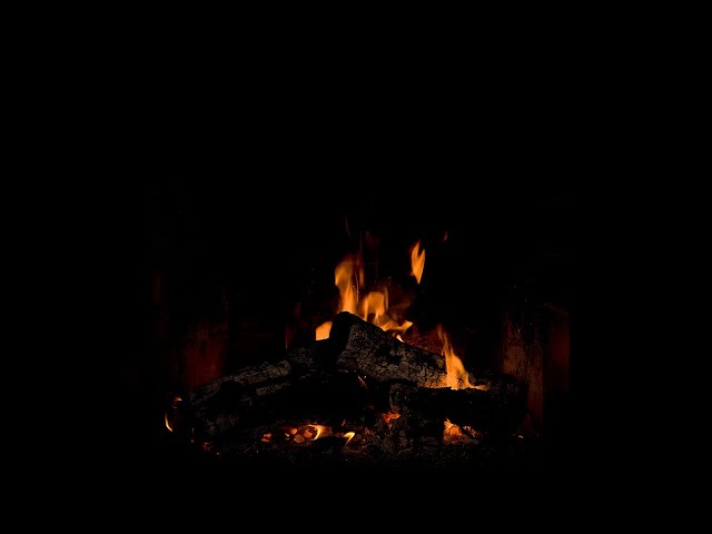 4k Night Fireplace with Crackling Fire Sounds 🔥Cozy Fireplace Live 4K. Fireplace Noises Black Screen