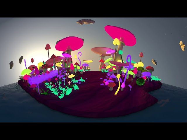 Low Poly Mini Planet in 360º (bird POV)