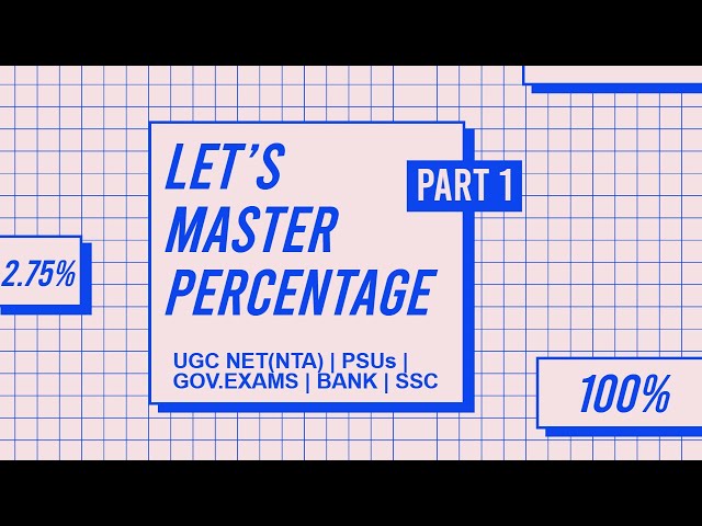 Percentage Tricks and Shortcuts | Maths | Concept Part 1 | UGC NET | SBI | IBPS RRB 2023 | GOV EXAMS