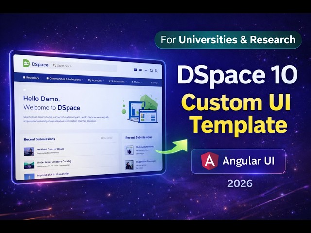 DSpace Custom Theme & UI Development | Modern DSpace 10 Angular Template Demo